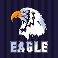 Bald eagle bird head with word vector