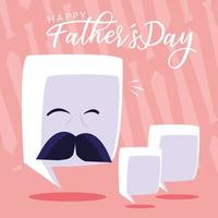 Happy father day with face and speech bubbles vector