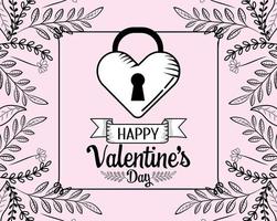 Valentines day locked heart design vector