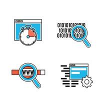 Programming and coding icon set  vector