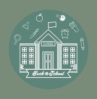 Back to school design with building and icons vector