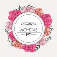 circle sticker to womens day celebration vector