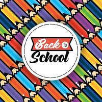 Back to school pattern background with pencils vector