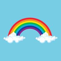 Rainbow with clouds vector