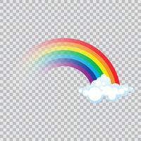 Fading rainbow with clouds vector