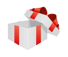 Opened gift box with ribbon  vector