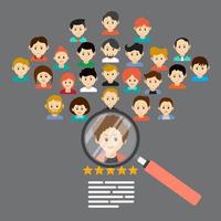 Recruiting concept on human resources vector