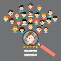 Recruiting concept on human resources vector