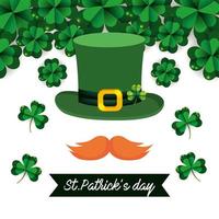 St. Patrick day banner with a top hat vector