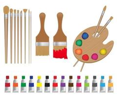 Art supplies painting Royalty Free Vector Image