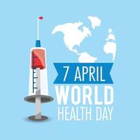 World health day with syringe vector