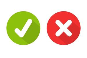 Green and Red checkmarks vector