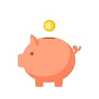 Piggy bank with gold coin vector