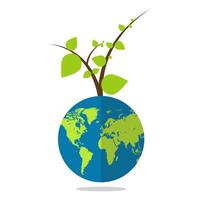 Planet Earth with plant growing vector