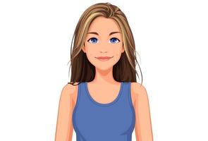 Beautiful teenage girl with different facial expression vector