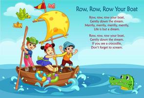 Row, Row, Row poem vector