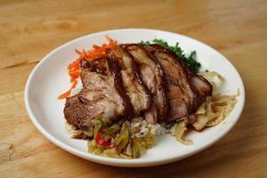 Rice, duck, and cabbage dish photo