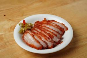 Cooked salmon in a bowl photo