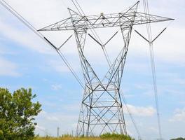 High voltage transmission tower photo