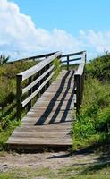 Empty wooden walkway photo