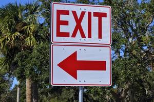 Red exit sign photo