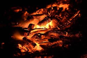 Burning fire embers photo