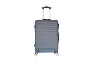 Gray suitcase with wheels photo