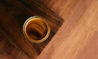 Top view of brown wood stain photo