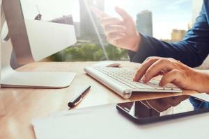 Businessman working in the office photo