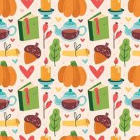 Autumn elements seamless pattern vector
