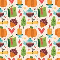 Autumn elements seamless pattern vector