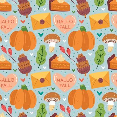 Autumn elements seamless pattern