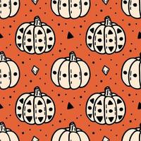 Autumn Halloween pumpkin seamless pattern vector