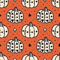 Autumn Halloween pumpkin seamless pattern vector