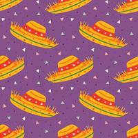 Little funny cute cartoon sombrero pattern vector