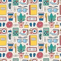 Premium Vector  Hand drawn seamless pattern with stationery
