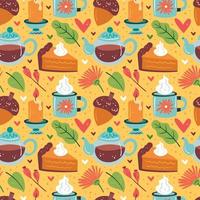 Autumn elements seamless pattern vector