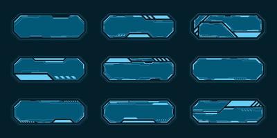 Blue abstract technology frame set vector