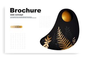 Web or brochure concept with gold leaves vector