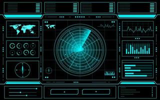 Radar control panel technology interface hud vector