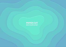 Gradient blue layered paper cut design vector
