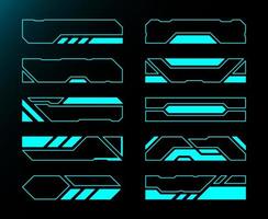 Frame set technology future interface hud collection vector