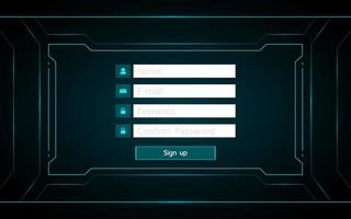 Sign up user interface hud technology design vector