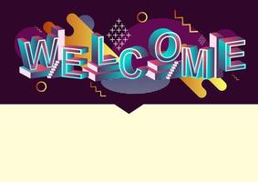 Welcome typography concept with abstract graphic elements vector