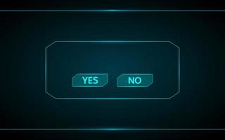 Yes and no futuristic game button vector