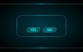 Yes and no futuristic game button vector