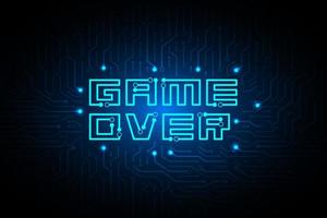 Circuit game over on technology design vector