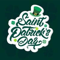 St. Patrick's Day clover and hat poster vector