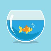 Golden fish in a bowlfish vector