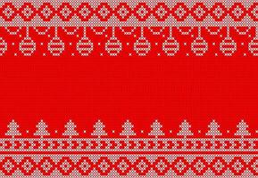 White and red knit pattern with hanging ornaments